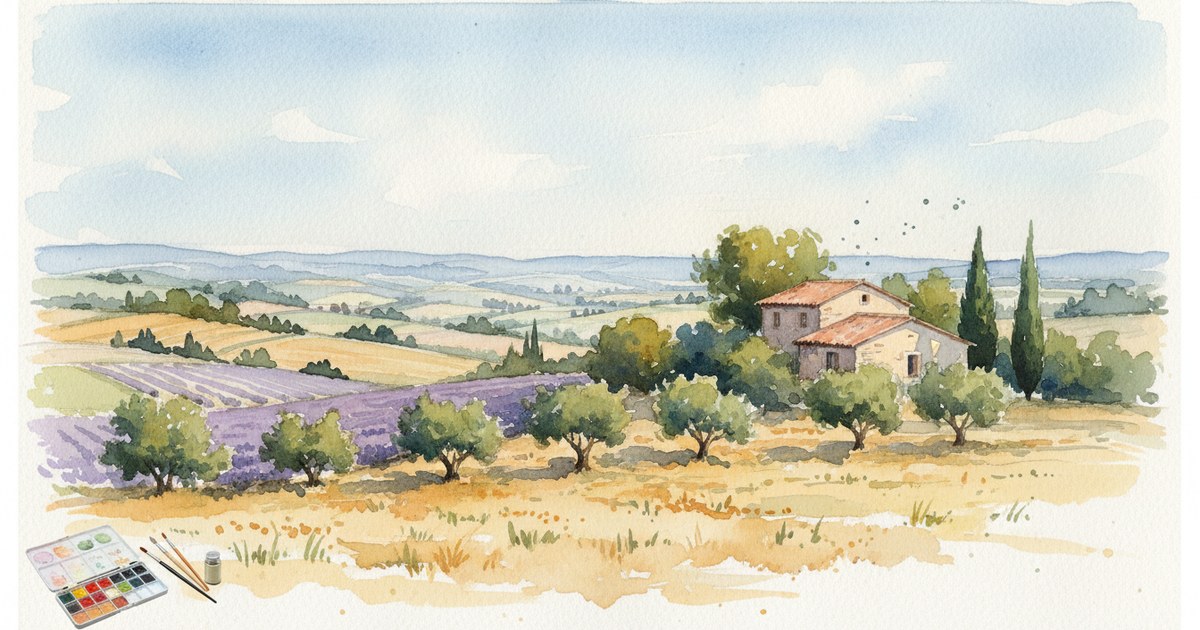Aquarelle et paysages provençaux : capturer la lumière du Sud